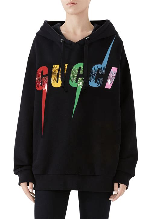 rainbow gucci hoodie|Gucci distressed hoodie.